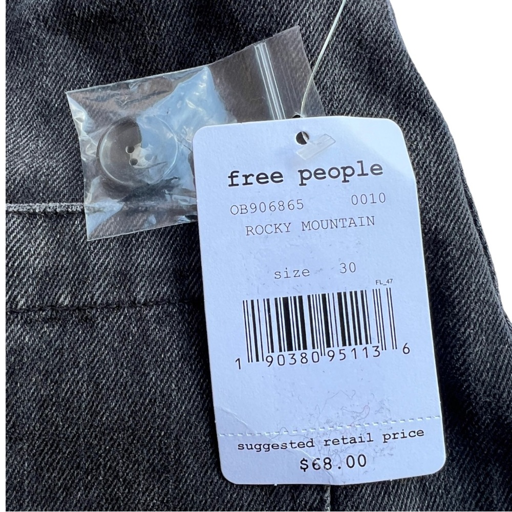 Free People Rocky Mountain Washed Out Black Denim Skirt Size 30 - Picture 5 of 5